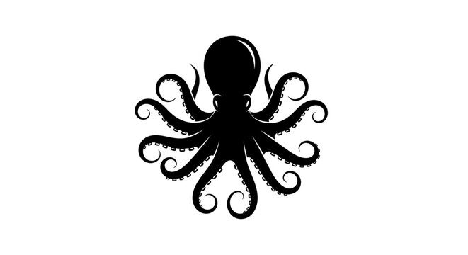 Black silhouette of an octopus.
