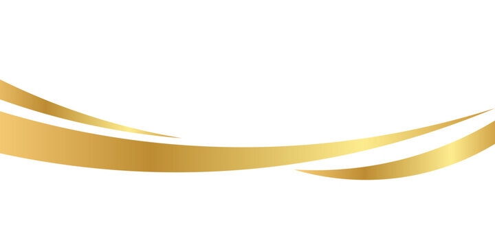 Flowing gold waves and bars with gold gradient for fancy border or footer on certificate, banner
