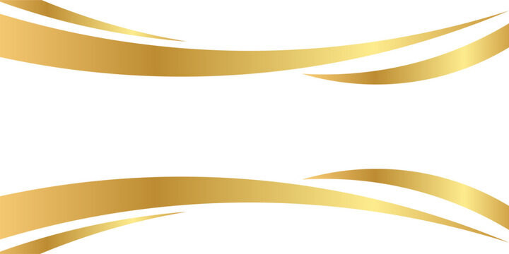 Flowing gold waves and bars with gold gradient for fancy border or footer on certificate, banner