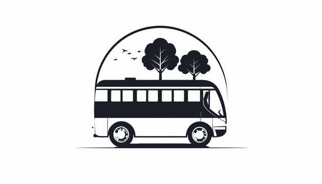 Black and white tour bus vehicle.