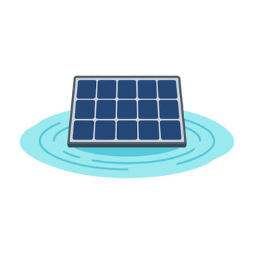 Floating Solar Panel Renewable Energy System Icon for Sustainable Power Solutions