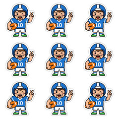 Fototapeta premium American Football Player Cartoon Character.