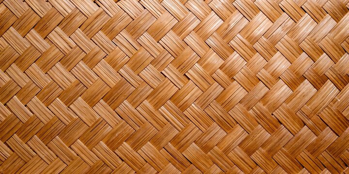 Close up of warm brown woven rattan texture background