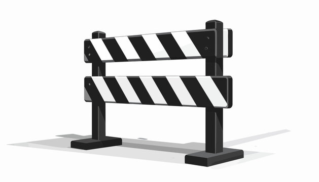 Black and white striped barrier fence.