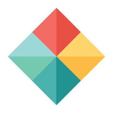 Colorful diamond icon with four quadrants