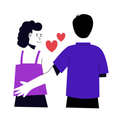 Fototapeta premium Adorable Valentine's Day Romantic Couple Characters.