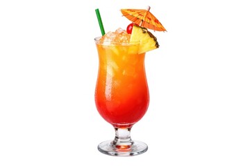 Fototapeta premium Tropical cocktail with pineapple garnish.