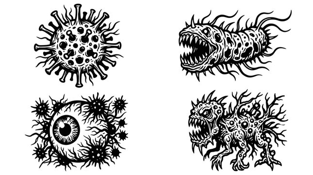 Monstrous Microbes: Virus, Bacteria, Eye Infection, Pathogen