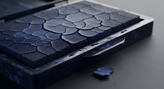 Black phone with crocodile skin case.