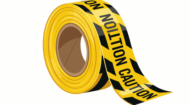 Roll of Caution Tape with Hazard Warning Sign.
