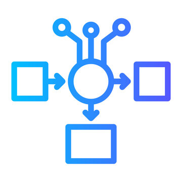  AI autonomous agent multitasking and digital assistant automation icon vector