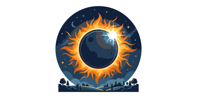 Eclipse Solar Conjunto de Fenmeno Astronmico Impactante.