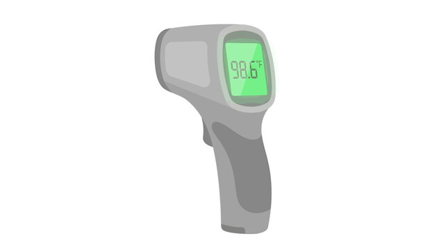 Gray Digital Infrared Forehead Thermometer With Green LCD