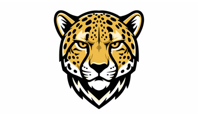 Cheetah head mascot vector illustration with modern wildlife design © Fagun