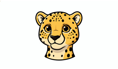 Cartoon cheetah head character vector illustration © Fagun