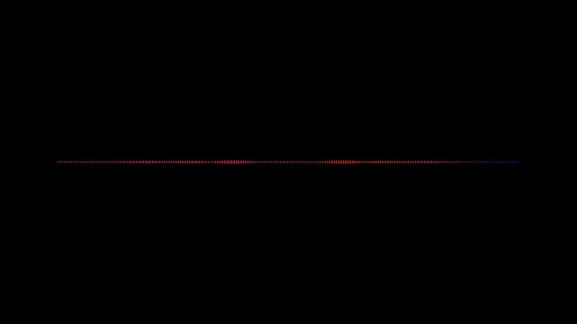 audio spectrum visualizer on black background, sound wave pulsation in abstract digital format, rhythmic music analysis, modern digital equalizer display showing frequency.
