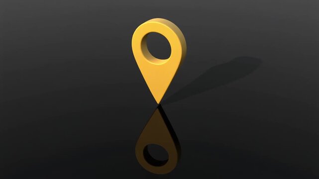 3D yellow location pin icon