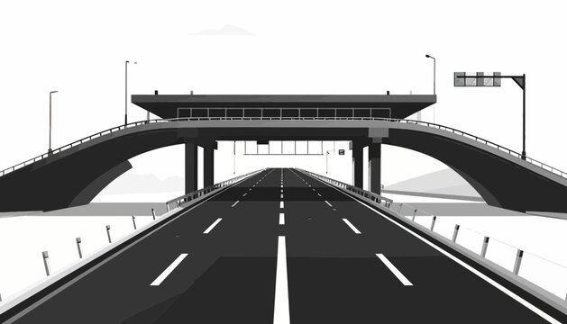 Asphalt Highway Road with White Markings.