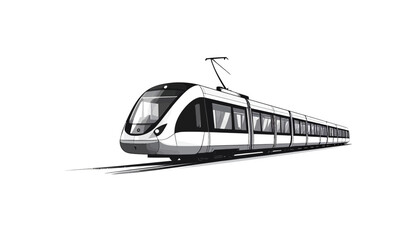Modern Electric Train on Tracks. © Undangan