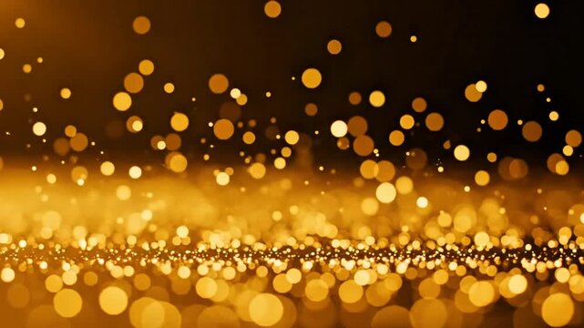 Abstract Golden Shimmering Particles Bokeh Background Loop for Festive and Elegant Events