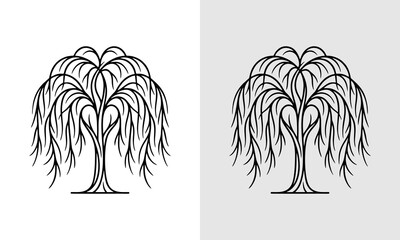 Minimalist weeping willow tre... © Gendon