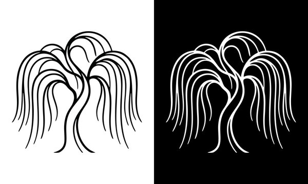 Minimalist weeping willow tre...