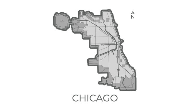 Chicago City Map Outline - Urban Geography and Location