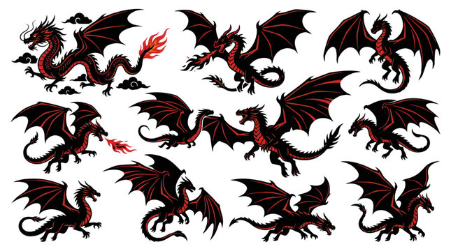 Mythical Dragon Collection: Fantasy Creatures with Wings, Fire, and Scales
