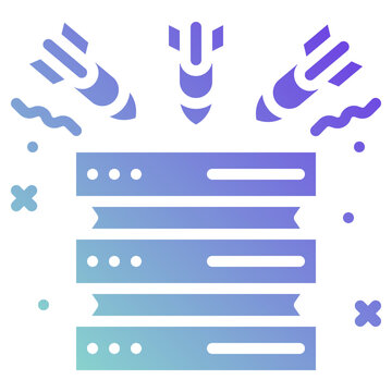 ddos attack. this is a vector single icon with a solid gradient style. It is suitable for various purposes, including website design, mobile app design, and logo design.