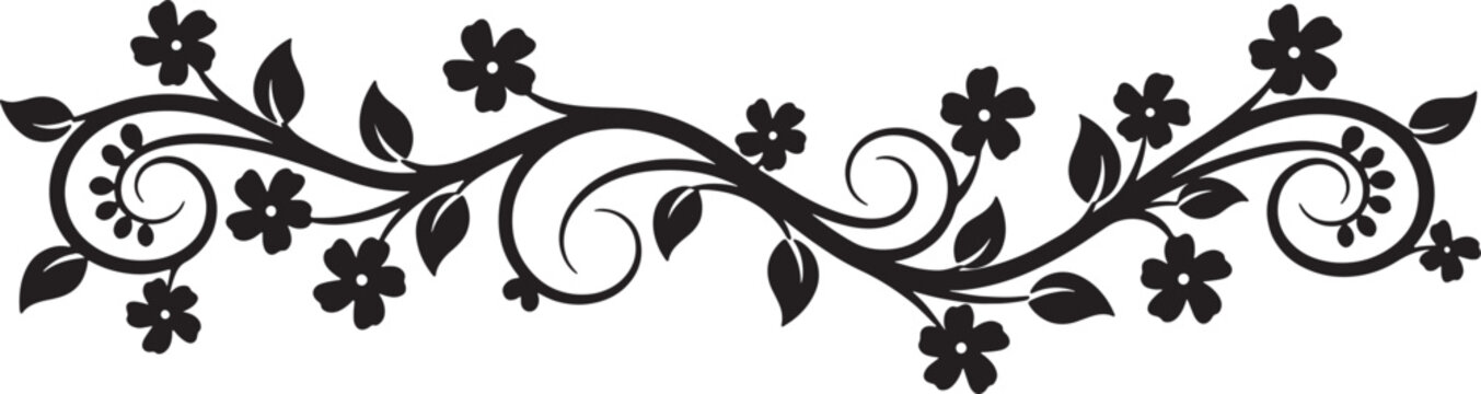 Ornate floral border design with elegant scrolling vines and blooming flowers.