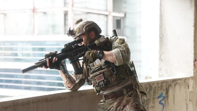 Soldiers in Close Quarters Urban Training