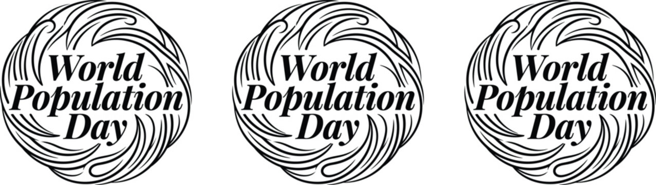 World population day awareness logos