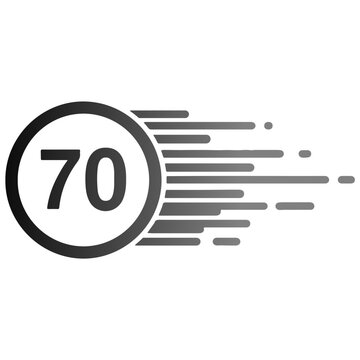 Speed limit road sign vector illustration, circular traffic regulation board with number, highway speed restriction symbol isolated on white background