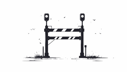 Railway Gate Crossing Barrier. © undangan