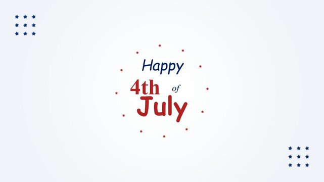 Animated Happy 4th of July Independence Day Greeting with Stars