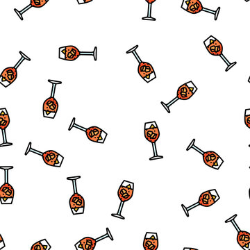 spritz cocktail glass drink vector seamless pattern spritz cocktail glass drink sign illustration