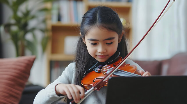 girl playing violin