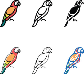 Obraz premium parrot tropical bird color minimal icon vector. parrot tropical bird sign. isolated symbol