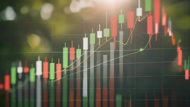 Dynamic video showcasing vibrant candlestick charts illustrating market trends and financial growth