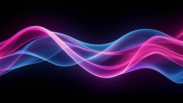 Mesmerizing vibrant waves flowing dynamically in colorful abstract video art