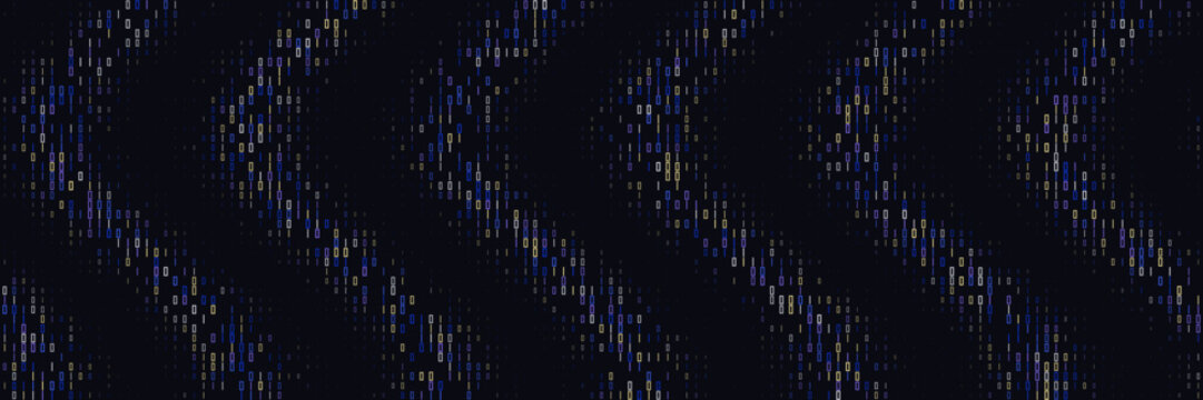 Abstract Digital Data Stream Background with Glowing Binary Code Patterns for Technology and Cyber Security Concepts