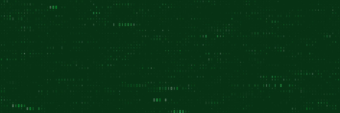 Abstract Binary Code Background with Green Digital Data Stream for Cyber Security and Technology Concepts
