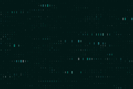 Abstract Binary Code Background with Glowing Cyan Digits for Digital Technology and Cyber Security Concepts