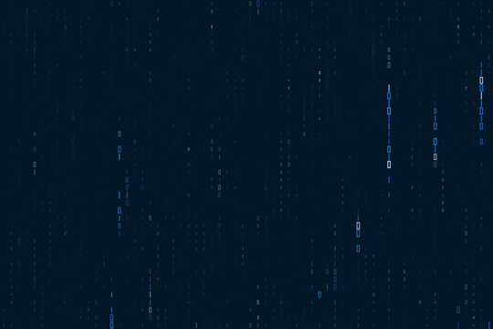 Digital Binary Code Rain Background Abstract Data Stream Technology Concept for Cyber Security and Software Development