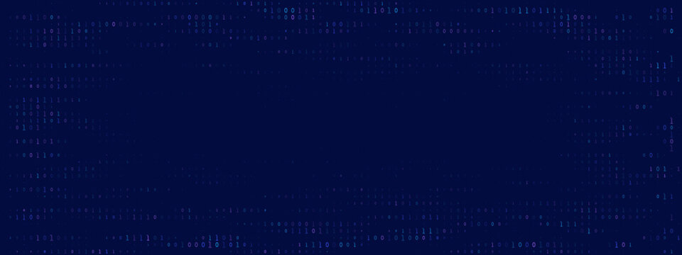 Dark Blue Binary Code Background Abstract Digital Technology Concept for Data Security and Cyber Security Presentations