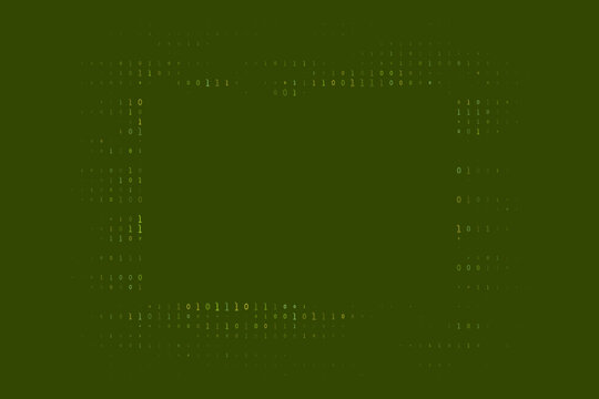 Binary Code Frame Border on Dark Green Background for Technology and Cybersecurity Data Concept Design