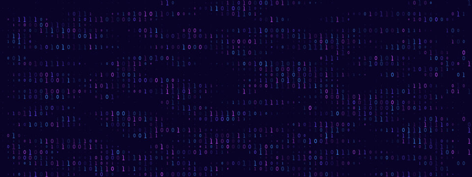 Abstract Binary Code Background with Digital Data Stream for Cyber Security and Technology Concepts