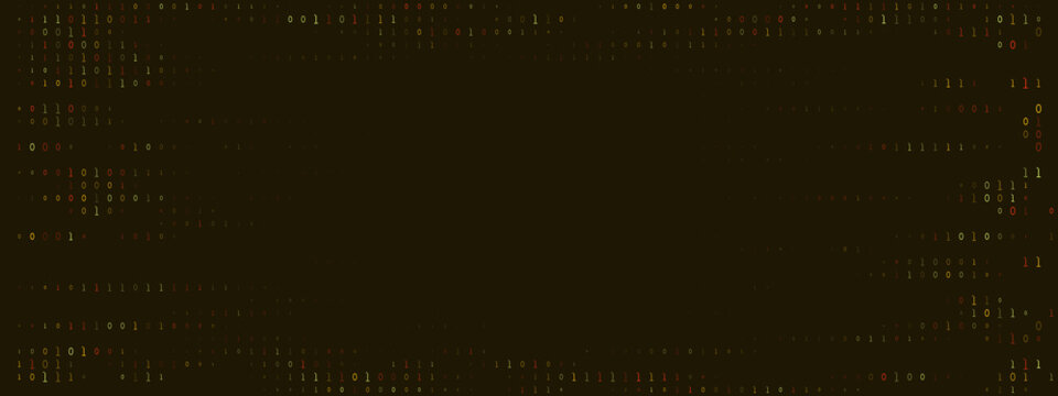Abstract Binary Code Background with Glowing Golden Digits for Technology Data Security and Digital Programming Concepts