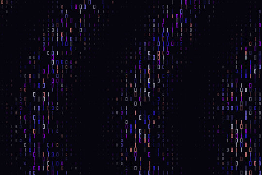 Abstract Digital Binary Code Background with Glowing Data Streams for Cyber Security and Technology Concepts
