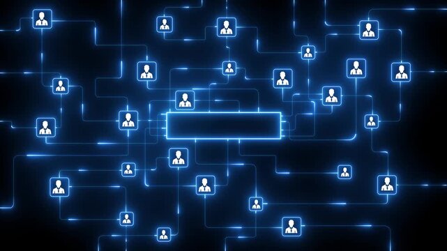 Ai search tools or neon box with man icon . Multi function for Agentic AI technology motion background. Multi agent AI systems, Automate daily Tasks Smart AI solutions improve efficiency, Automate 4k